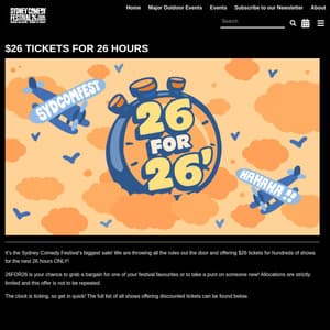[NSW] Multiple Comedy Shows $26 + Booking Fee @ Sydney Comedy Festival