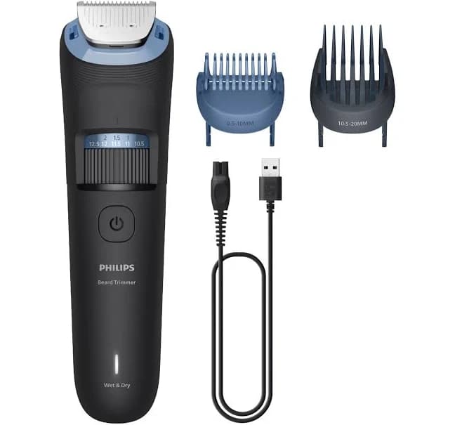 Philips Multigroom 3000 Series All-in-One 7-Piece Trimmer - Shaver and Clipper for Face & Head, Self-sharpening Skin-friendly Blades, 10 Length Settings, Model MG3930/15