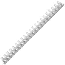 Rexel Box 100 Plastic Binding Comb Round 21 Loop 20mm A4 (White)