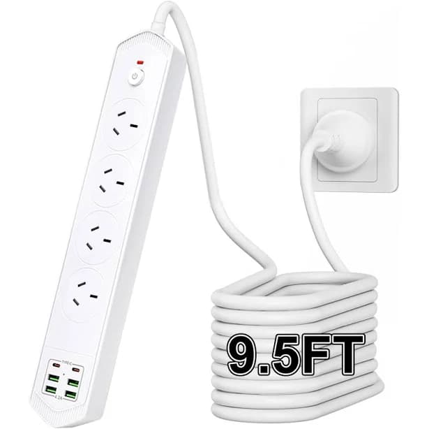 Power Board 2 Way Outlets with 4 USB Charging Ports and Surge Protector