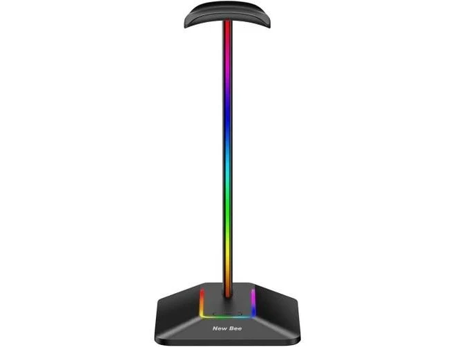 New Bee USB LED RGB Headphone Stand with 2 Charging Ports