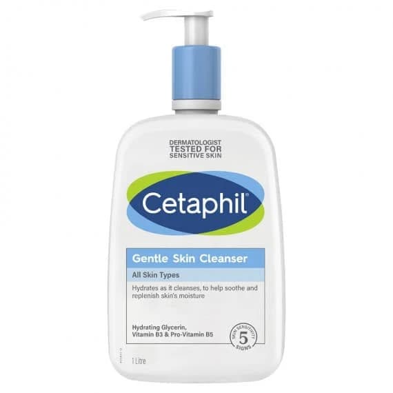 Cetaphil Gentle Skin Cleanser 1000ml, Face & Body, Suitable for All Skin Types, pH balanced, Soap and Fragrance Free, Contains Niacinamide, Dermatologically Tested.