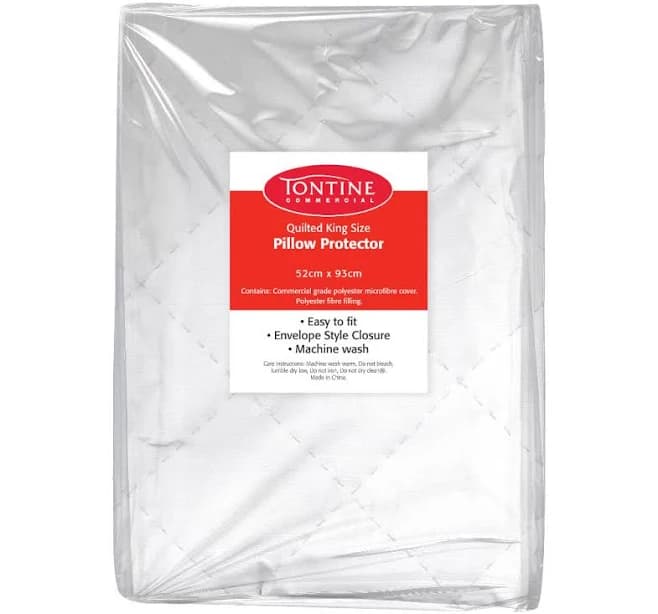 Tontine Comfortech Cotton Quilted Pillow Protector – Soft Breathable Cotton Cover with Quilted Comfort Layer – Zip Closure for Hygiene – Washable and Removable – Standard Fit – 2 Pack