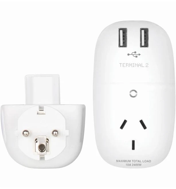 Terminal 2 Dual USB Travel Adaptor (Europe)