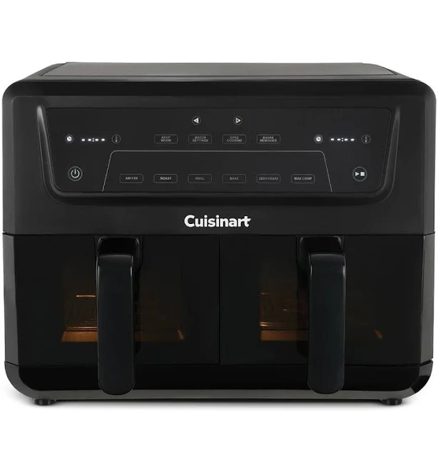 Cuisinart XXL10.4L Air Fryer with 2 x 5.2L Drawers |PFAS Free | Air Fry, Roast, Grill, Bake, Dehydrate, Max Crisp, Keep Warm | Dual Zones - cook 8+ portions|Dishwasher Safe