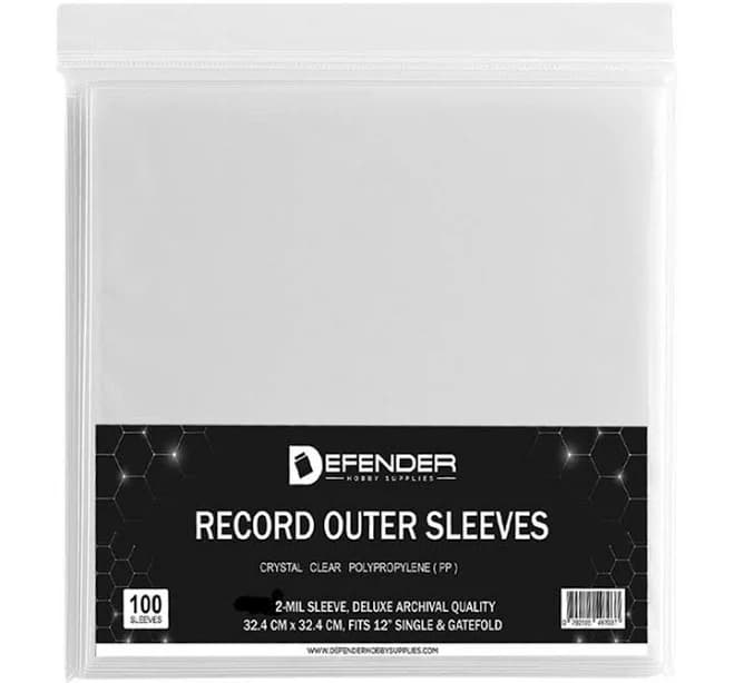 Defender Clear Record Sleeves 12" Vinyl