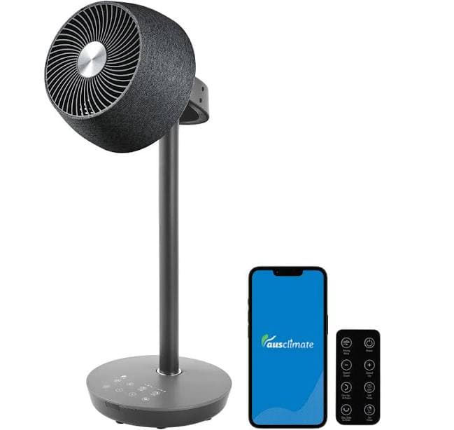 Ausclimate EcoSmart Pedestal Air Circulator, Charcoal Black