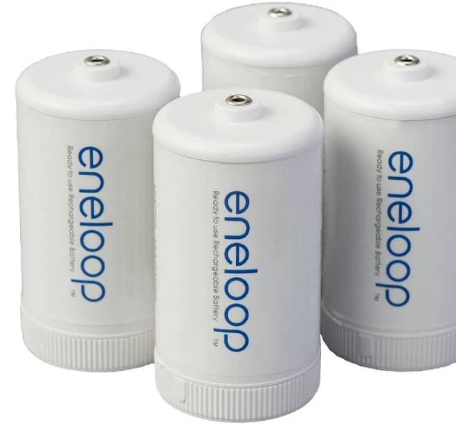 Eneloop Panasonic BQ-BS1E4SA D Size Spacers for Use with Ni-MH Rechargeable AA Battery