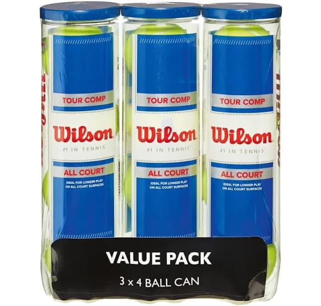 Wilson Tour Competition 4 Tennis Ball Can 3 Pack