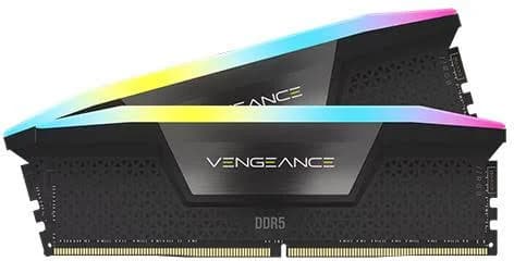Corsair 32GB (2x16GB) CMH32GX5M2E6000Z36 Vengeance RGB CL36 6000MHz DDR5 RAM - Black
