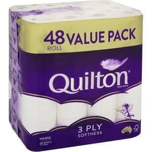 Quilton White 3-Ply Toilet Paper 48-Pack $23 @ Woolworths