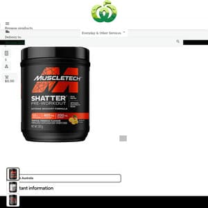 MuscleTech Shatter Pre-Workout Tropical Paradise 387g $22.50 (RRP $45) @ Woolworths