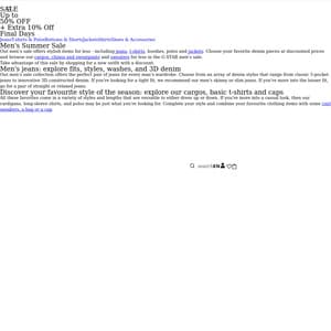 Up to 50% off + Extra 10% in Cart, 3301 Jeans from $100, mens t-shirts from $35, Free Shipping over $75 @ G-STAR