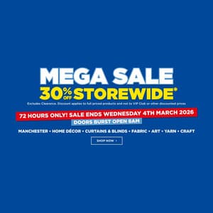 30% off Full Priced Products Storewide + Delivery ($0 C&C/ in-Store/ $120 Order) @ Spotlight