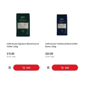30x Flybuys Points on Caffè Ducale Coffee Beans 200g ($13) & 500g ($23) @ Coles