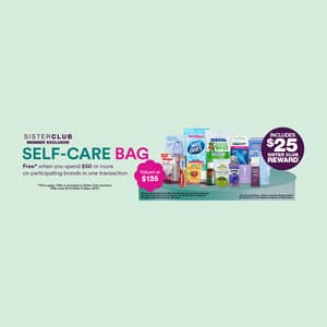 Free Self-Care Bag (Worth $135) & $25 Club Reward with $50 Spend on Select Brands (Free Sister Club Membership Req) @ Priceline