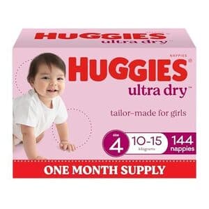 Huggies Ultra Dry Nappies (Sizes 1-6) 1-Month Pack $44 ($39.60 Sub & Save) + Delivery ($0 with Prime/ $59 Spend) @ Amazon AU